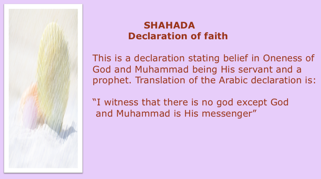 five pillars of Islam, Salat, shahada, Siam. Zakah, Hajj