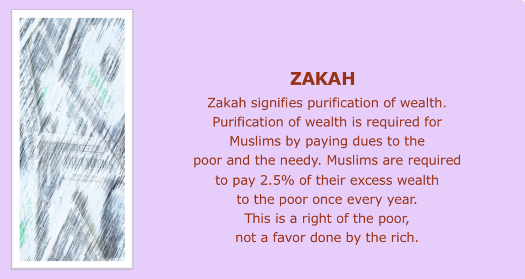 shahada, Siam. Zakah, Hajj, purification,